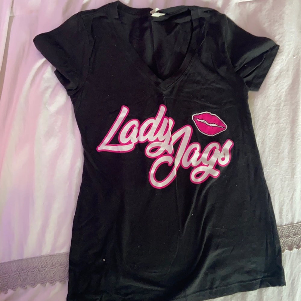 top gun lady jags v neck tee shirt